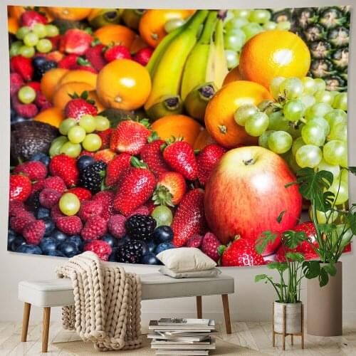 Beautiful fruit home art decorative tapestry psychedelic scene Hippie Bohemia decorative Mandala sheet yoga mat sofa blanket