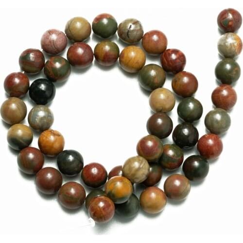 Wholesale Natural Red Picasso Jaspers Stone Beads Loose Round Beads 4 6 8 10 12mm for Jewelry Making DIY Bracelet Accessories