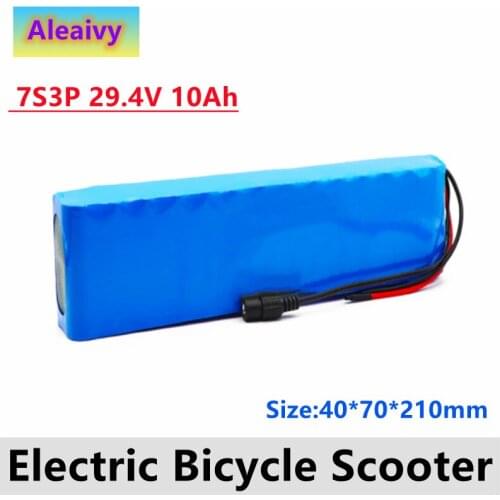 2020 NEW 24V Battery 7S3P 29.4V 10Ah Li-ion Battery Pack with 20A Balanced BMS for Electric Bicycle Scooter Power Wheelchair