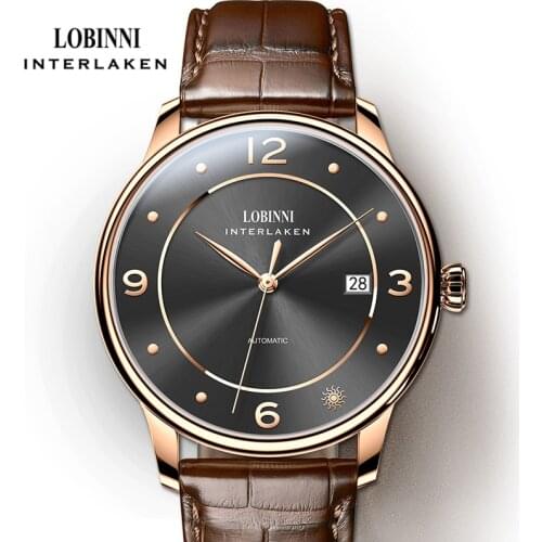 LOBINNI New Men Dress Watches Top Brand Automatic Mechanical Wrist Watch Seagull Movement Watch Sapphire Glass Waterproof Clock