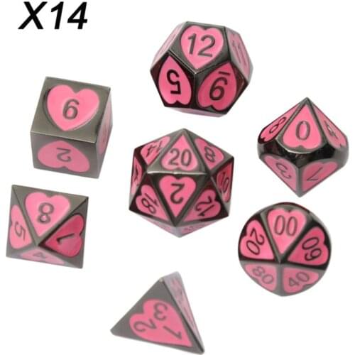 7pcs/set New Metal Dice Set Polyhedral Dice Board Game Playing Game Toys Prop