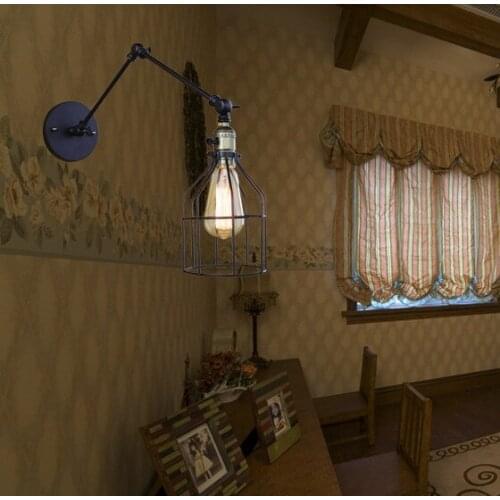 Loft Style Swing Arm Wall Sconces Bedside Wall Lamp Edison Industrial Vintage Wall Light Fixtures For Home Lighting Lampara