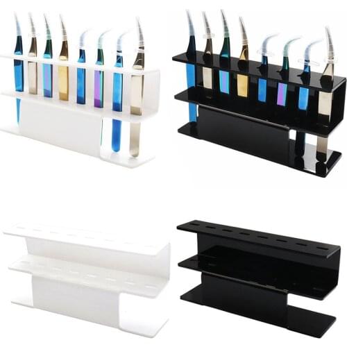 Desktop Salon Tweezer Storage Holder Eyelash Extension 8 Hole Acrylic