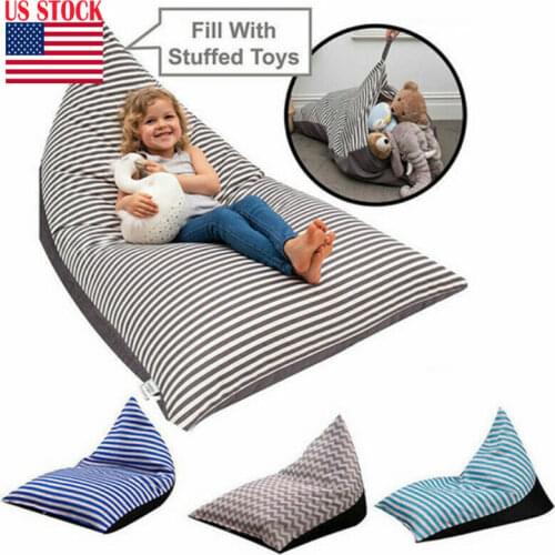 Extra Large Kids Storage Bean Bag Stuffed Animal Plush Toy Soft Pouch Sofa Chair