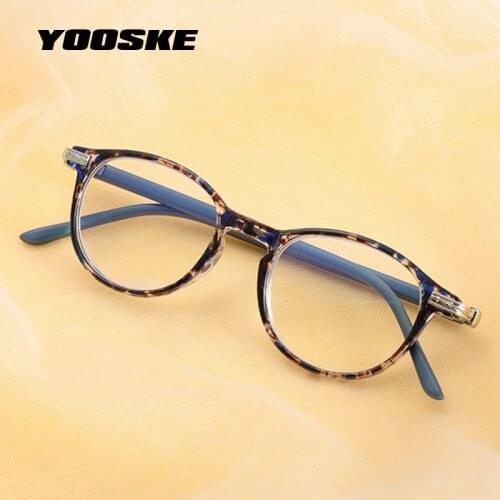 YOOSKE Retro HD Resin Reading Glasses Women New Fashion Luxury Round Reading Eyeglasses Men Anti Blue Light Prescription Glasses