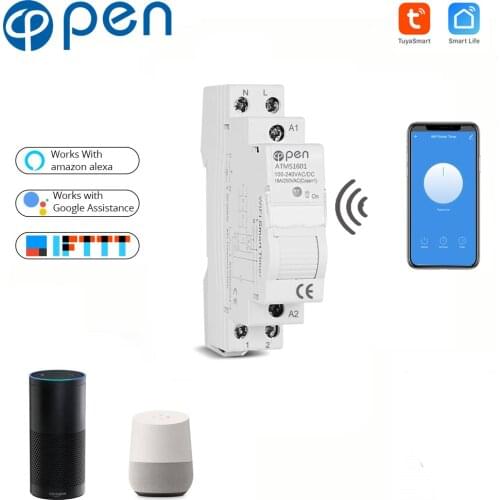 OPEN 1P Din Rail WIFI Circuit Breaker relay type Smart Switch Remote control by TUYA APP for Smart home