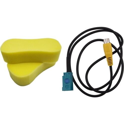 Fakra Reversing Camera RCA Cable Parking Adapter With Super Absorbent Multi-Use Cleaning Sponge - Yellow 2 Packs