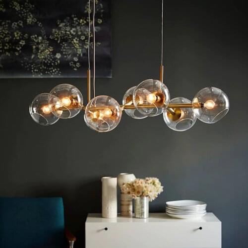 Nordic Loft Glass Ball Pendant Lights Creative Molecule Design Winehouse Living Room Kitchen Bar Hanging Light Fixtures