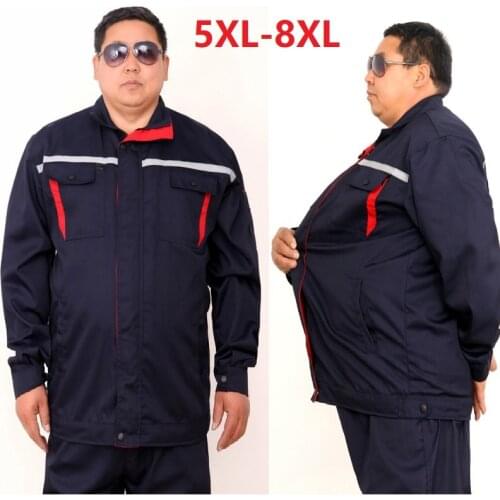 Oversize Work Clothing Long-sleeve Wear-resistant Workwear Uniforms Auto Repair Miner Mechanical Plus size Worker Coverall 7XL8X