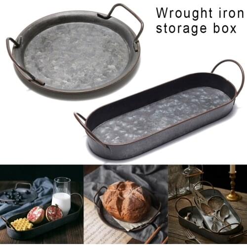 Vintage Style Metal Serving Tray Basket French Country Dishes Shabby Rustic Home In Stock