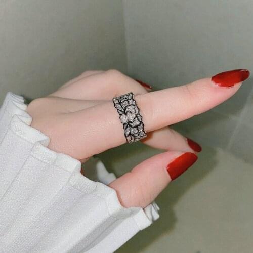 Vintage Lace Hollow Finger Rings 925 Sterling Silver Luxury Engagement Wedding Rings for Women Ring Chic Jewelry Gift