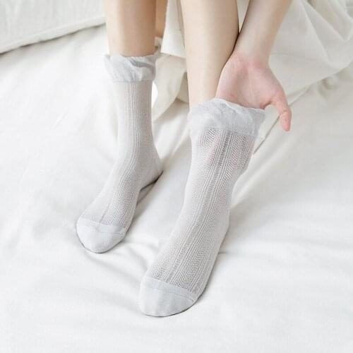 Lace frilly socks cute ruffle lolita sock kawaii calcetines mujer women korean style skarpetki damskie japanese fashion calcetas