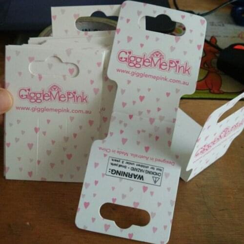 Custom Grade A White coated paper jewelry tags printed price swing hang tag