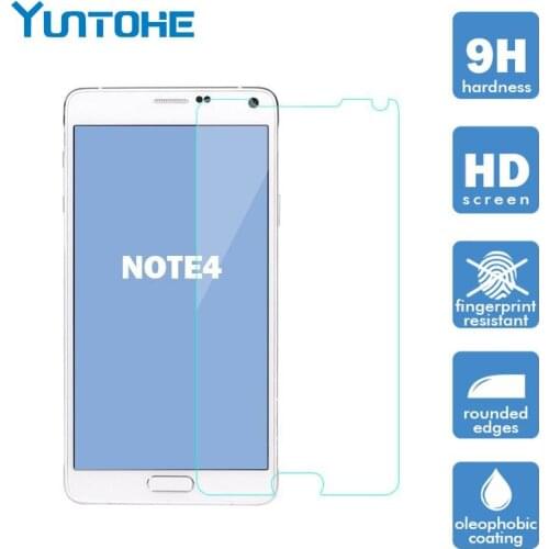 Tempered Glass for Samsung Galaxy Note 4 Screen Protector front glass film 100pcs/lot