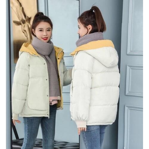 Women Parkas Woman Jacket 2020 Winter Thick Hooded Korean Down Bread Coat Thick Outerwear Womens Jackets Female Parkas Warm