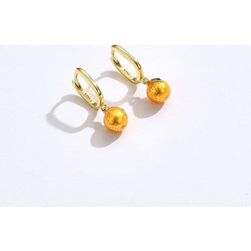 925 Sterling Silver Earring Fashion Snake Heart Orange Apple Short Drop Earring Cross Personality Woman Girl Boy Ear Jewelry