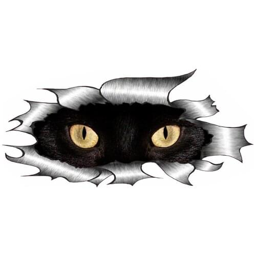 1 Pcs Black Cat Eyes Peeking Car Sticker Waterproof Decal Laptop Suitcase Truck Motorcycle Auto Accessories PVC 15cm*7cm