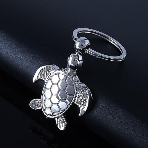 1Pcs Fashion Tortoise Key Chain Personality Animal Pendant Car Key Holder Simulation Sea Turtle Keychain Bag Charm Accessories
