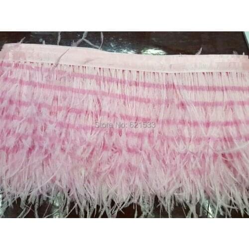 10yards/lot!5-6inches height Pink/black OSTRICH Fringe,printing and dyeing Ostrich feather Trim,OSTRICH feather