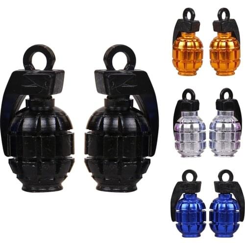 4pcs Aluminium Alloy Grenade Shape MTB Road Bicycle Motor Bike Accessories Car Tyre Wheel Rims Stem Air Valve Cap Dust Cover Hot