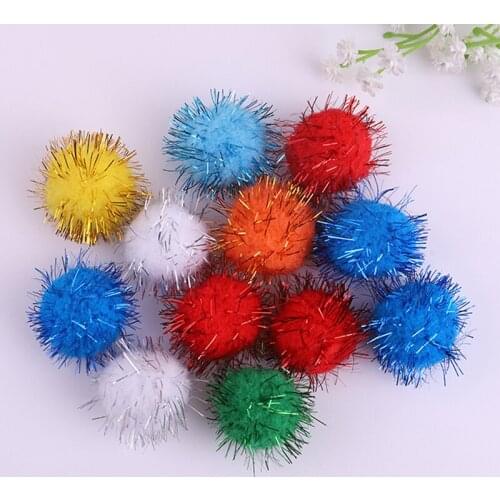 480pcs/lot 1~3CM Mixed Color Elastic Glitter Fluffy Ball Christmas Decoration Apparel Toys Small Pom pom Maker DIY Accessories