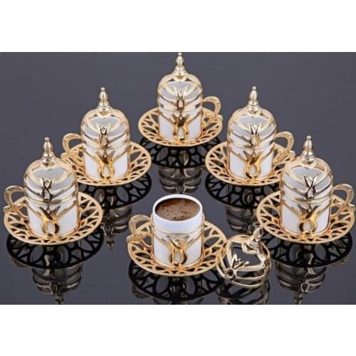 6 kişilik Türk kahvesi fincan seti gold gümüş silver renk şık trend nostalji 1or 2 or 3 or 4 or 6 adet kahve fincan setleri