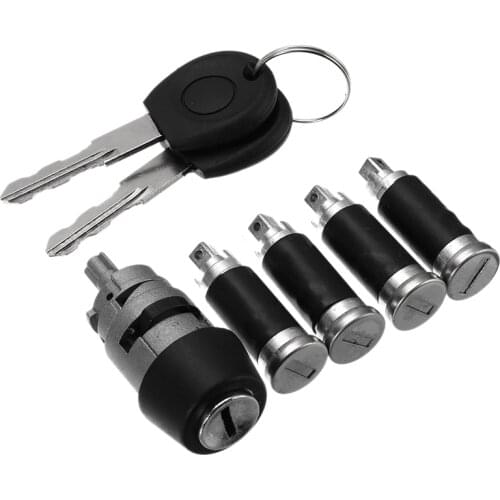 7Pcs/Set Ignition Starter Switch Lock Barrel with 2 Keys 701837205 for VW T4 Caravelle MK IV 1990-2003 Transporter