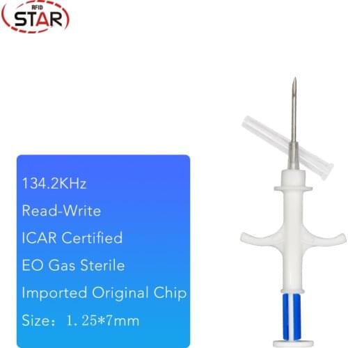 70pcs 1.25x7/2.12x12/1.4x8mm ISO11784/785 FDX-B cat dog,snake syringe for all animal chip pet chip