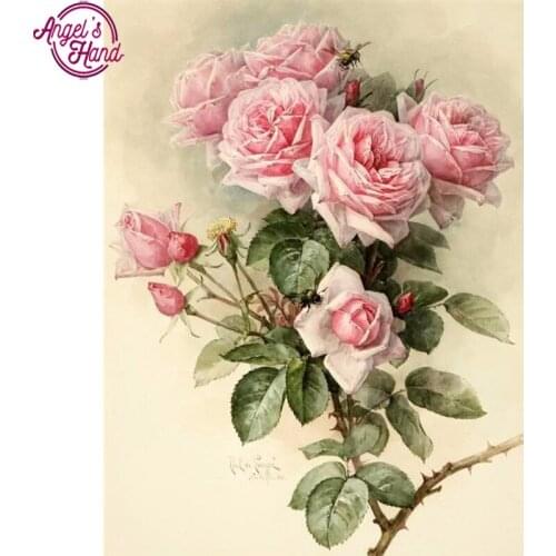 New 5d Rhinestones Diy Diamond Mosaic Diamond Painting Cross Stitch Kits Full Drill Fabric Diamond Embroidery Flowers Rose