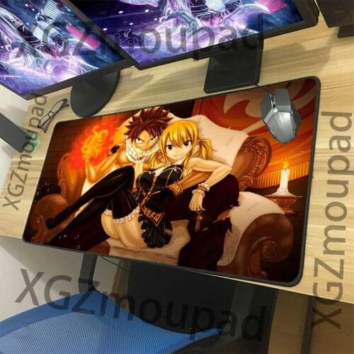 XGZ Anime Sexy Girl Bare HD Custom Large Computer Desk Mat Black Lock Edge Fairy Tail Comic Office Mouse Pad Rubber Non-slip Xxl