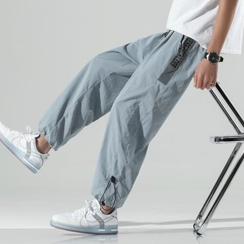 Men Pants Spring Summer Casual Pants Men Elastic Waist Sweatpants Sportswear Long Trousers New Straight Pants Man Trousers
