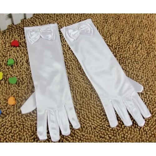 8-12 years old Flower girls children kid gloves white pink dancing performance party gloves wholesale free shipping wholesale