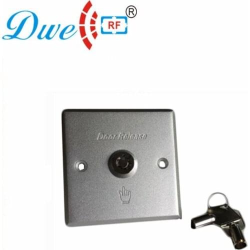 DWE CC RF Push Button Aluminum Alloy Access Control Exit Button Switch With Key Rfid Release DW-803E