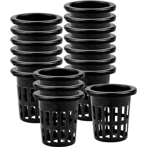 Hot 100 Pack 1.96 Inch Net Cups Slotted Mesh Wide Lip Filter Plant Net Pot Bucket Basket for Hydroponics Aquaponics Orchids