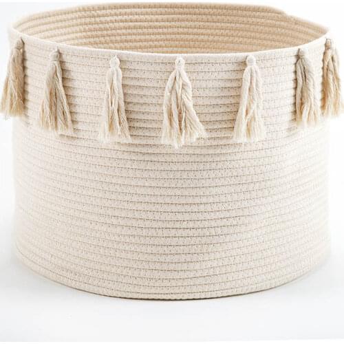 Cotton Rope Dirty Clothes Underwear Laundry Hamper Basket with Handle Bra Socks Organizer Pouch