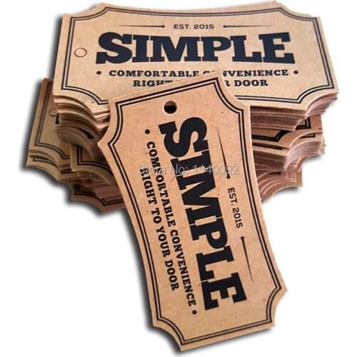 Custom clothing printed hang tag/kraft paper tag printing/garment shape cutting labels/gift price tags/brand/main label/logo