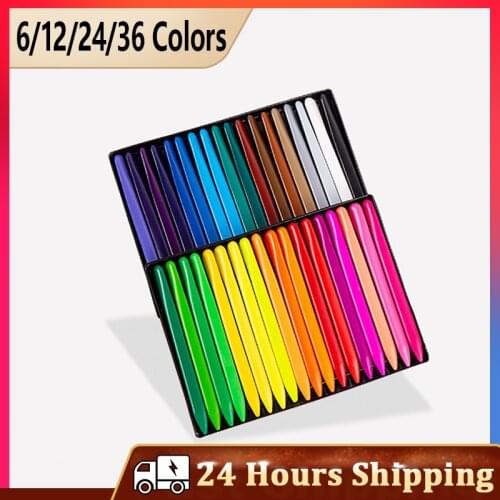 New 36 Colors Triangular Crayons Safe Non-toxic Triangular Colouring Pencil for Students Kids Children high quality Stationery
