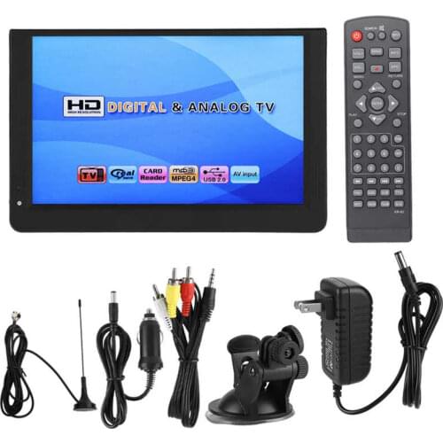 LEADSTAR 12in Color Screen 1080P Car Digital TV ATV/UHF/VHF Stereo Surrounding Car Television US Plug 110-220V hot