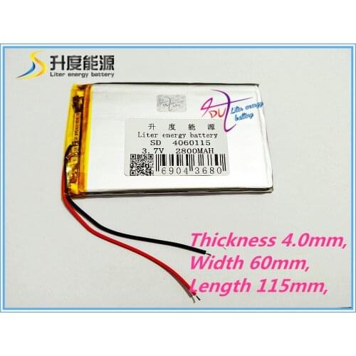 Liter energy battery 3.7V polymer lithium battery 4060115 3.7V 2800mAh w17pro7 inch Tablet PC battery all brand tablet
