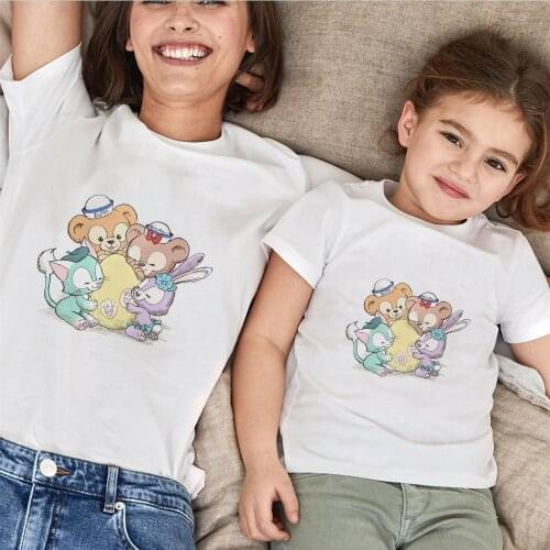 Fashion Mama And Me Disney Bear Print Family Matching T-shirt Mama Short Sleeve Family Look T-shirts Family Clothes 2021