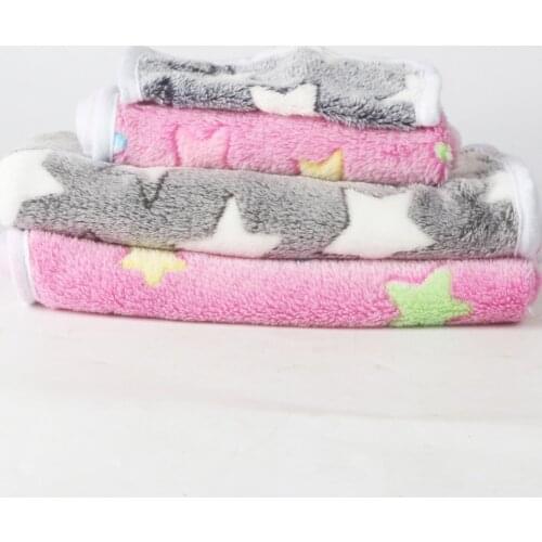 Dog Bed Soft Flannel Fleece Star Print Winter Warm Pet Blanket Sleeping Bed Cover Mat For Small Medium Dog Cat