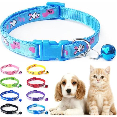 Polyester Puppy High Quality Cute Pets Collars 1PC with Bells Cat Adjustable Dog Collars Necklace Collar Lovely Pet Supplies