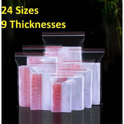 14 wire / 16 wire / 20 wire / 30 wire PE Clear Ziplock Bags Plastic Grip Self Seal Resealable Food Grade Storage Bags
