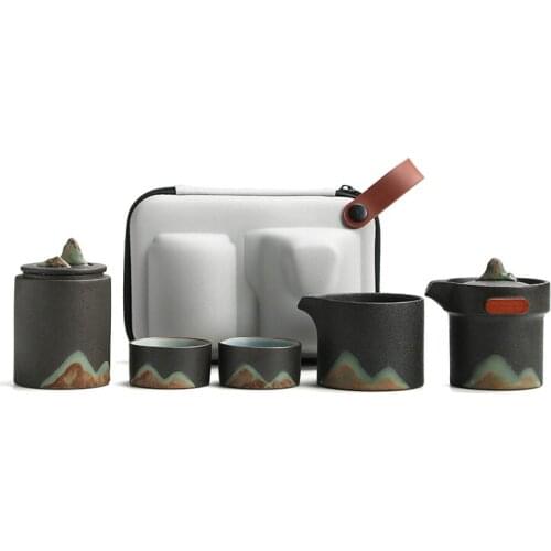 Portable Travel Tea Set Ceramic Teapot Kettle Quik Pots One pot and Three cups Teaware Chinese Drink Teapots Tea Cup Gaiwan
