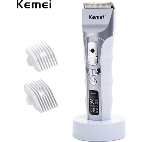 110-240V Kemei Professional Hair Clipper Hair Shaving Machine Rechargeable Hair Trimmer Hair Cutting Beard Electric Razor Barber