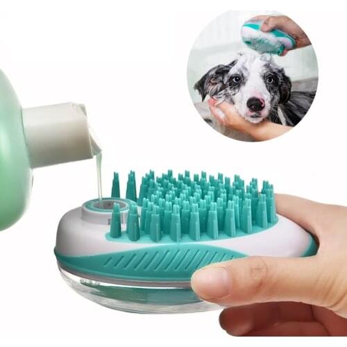 Pet Dog Shampoo Massager Brush Cat Massage Comb Grooming Scrubber Shower Brush for Bathing Short Hair Soft Silicone Brushes