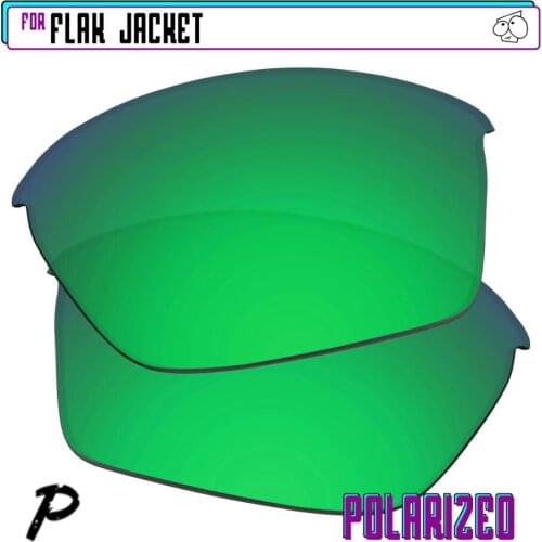 EZReplace Polarized Replacement Lenses for - Oakley Flak Jacket Sunglasses - Green P