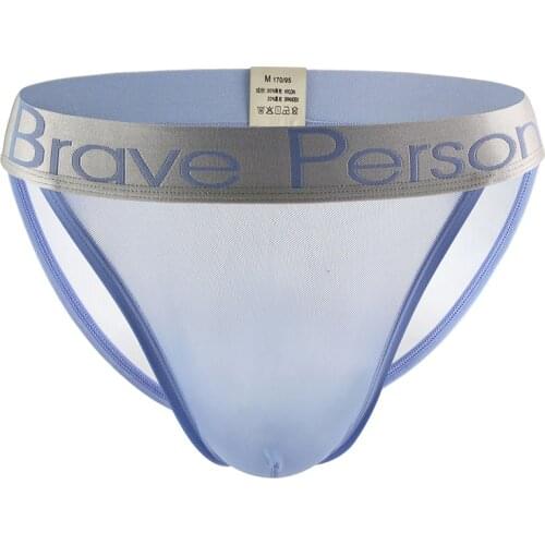 Sexy Transparent Mens Briefs Mesh Gauze Breathable Men Underwear Briefs Low-waist Panties for Man New