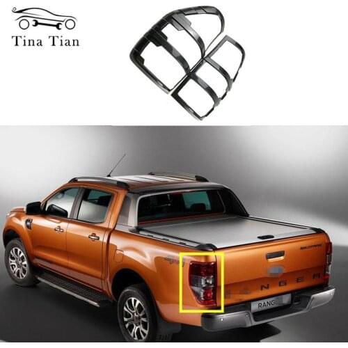 Carbon Fiber Color Tail Lights Cover For Ford Ranger T6 T7 2012 2013 2014 2015 2016 2017 Wildtrak Taillight Decorative Cover