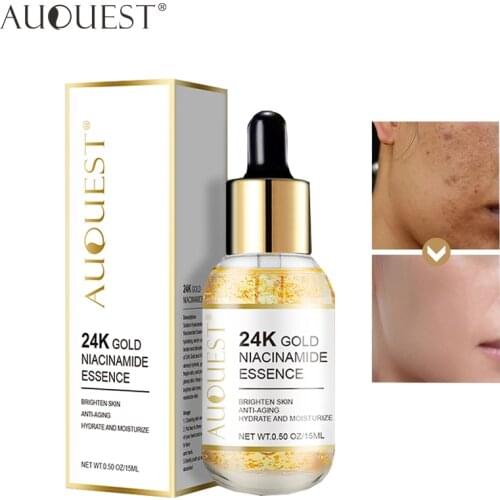 AUQUEST 24k Gold Face Serum Hyaluronic Acid Serum Whitening Moisturizing Anti Wrinkle Cosmetics Firming Skin Care
